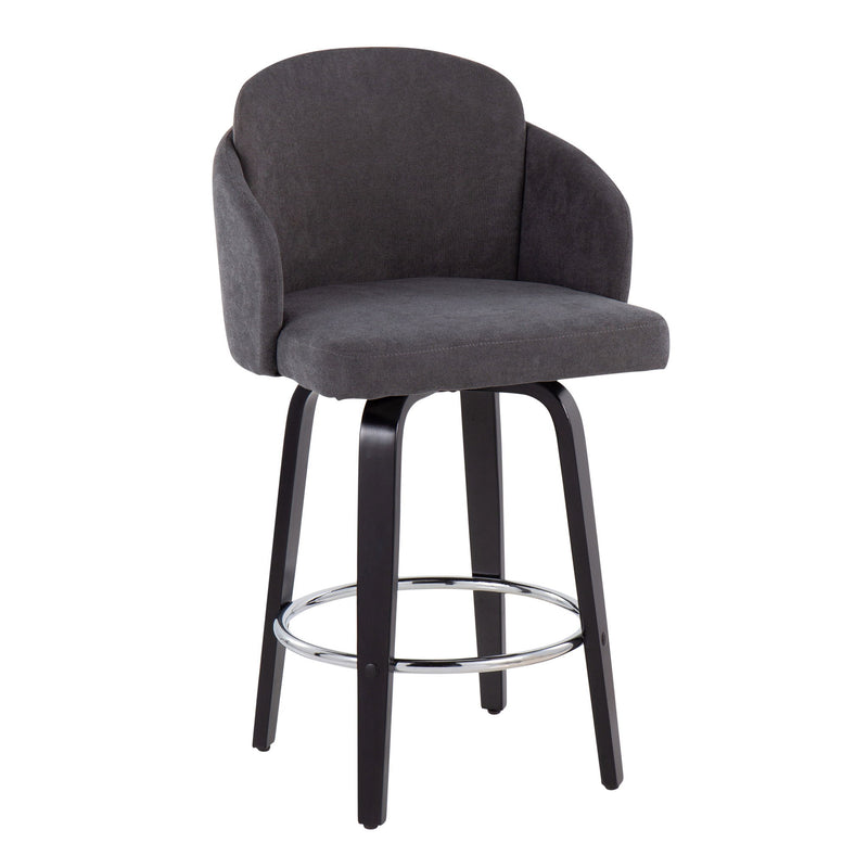 Set of two Lumi Source Dahlia contemporary counter stools with round footrests and sleek modern design.