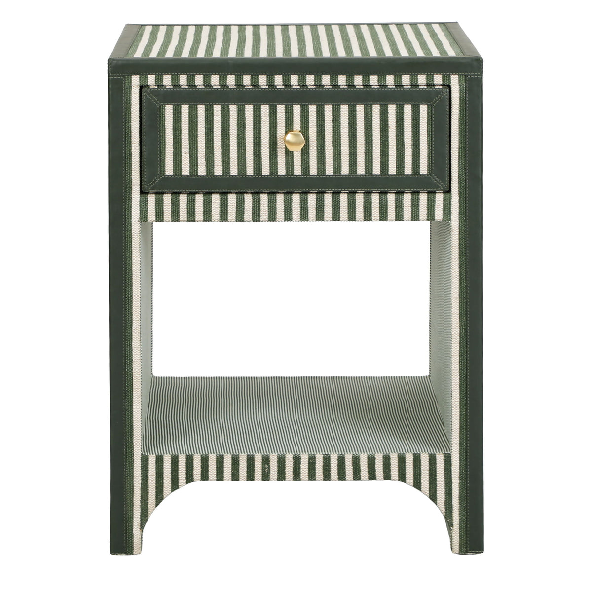 Kora cotton jute accent nightstand by TOV Furniture with a woven texture and modern design, featuring a single drawer and open shelf.