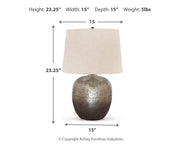 Magalie - Metal Table Lamp  - Antique Silver Finish - R&R Furniture Gallery (Fountain Valley, CA)
