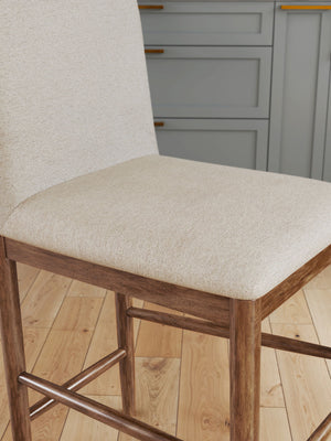 Isanti - Upholstered Barstool (Set of 2) - Light Brown - R&R Furniture Gallery (Fountain Valley, CA)