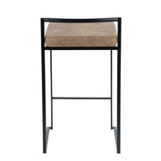 Lumi Source Fuji contemporary stackable counter stool set with sleek modern design and wooden finish, ideal for kitchen or bar area.