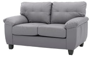 Glory Furniture stylish stationary loveseat with padded arms, upholstered in soft fabric, perfect for cozy living room seating.