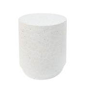 Outdoor Terrazzo Concrete Drum End Table, Living Room Accent Table - White Terrazzo - R&R Furniture Gallery (Fountain Valley, CA)