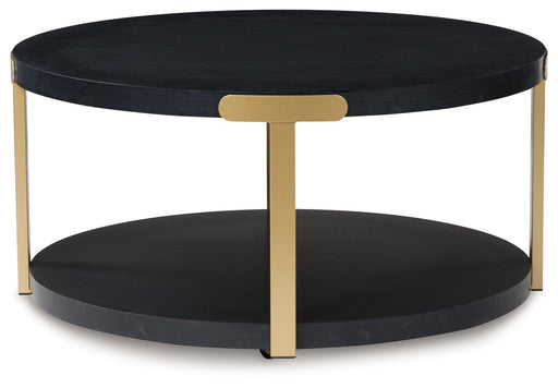 Shylore - Occasional Table Set (Set of 3) - Black / Brass Finish - R&R Furniture Gallery (Fountain Valley, CA)