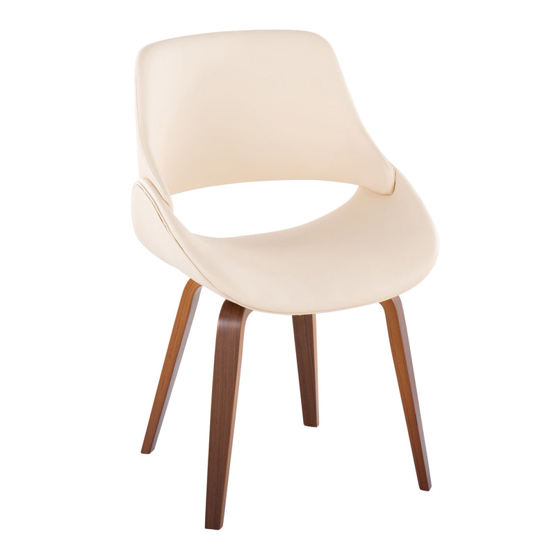 Lumi Source Fabrico mid-century modern dining chair set of 2 with wooden legs and upholstered seats, stylish and comfortable for dining rooms.