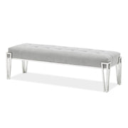 Signature Beds & Benches - Rose Velvet Accent Bench - Gray / Chrome - R&R Furniture Gallery (Fountain Valley, CA)