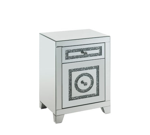 Noralie - 26"H Accent Table With Storage Drawers - Mirrored & Faux Diamonds - R&R Furniture Gallery (Fountain Valley, CA)