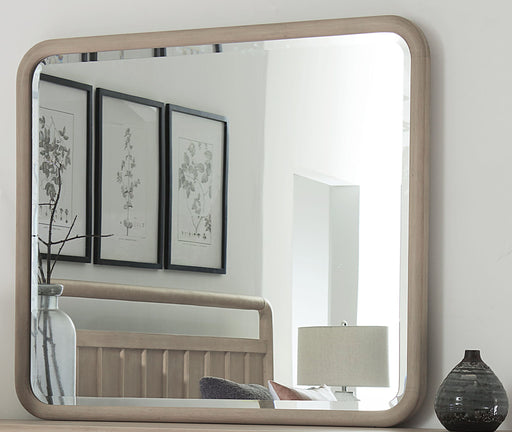 Modus Camden wall or dresser mirror in Chai with a sleek, rectangular frame displaying a modern design for bedroom or living space.