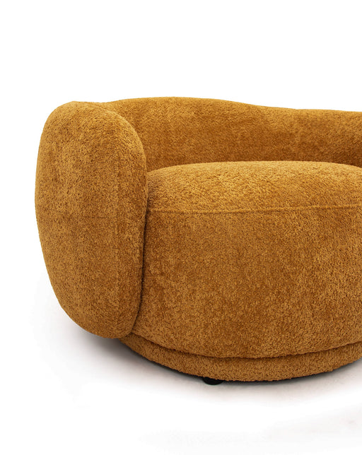 Andrew - Modern Orange Fabric Swivel Accent Chair — view 2