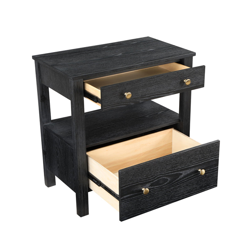 Danielle - 2 Drawer Nightstand - Black - R&R Furniture Gallery (Fountain Valley, CA)