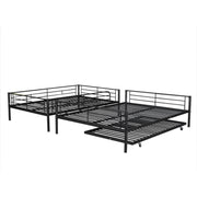 DreamHaus steel construction bunk bed with sturdy frame and twin beds, perfect for space-saving bedroom furniture.