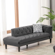 Mary - Tufted Chaise With 1 Accent Pillow - Dark Gray - R&R Furniture Gallery (Fountain Valley, CA)