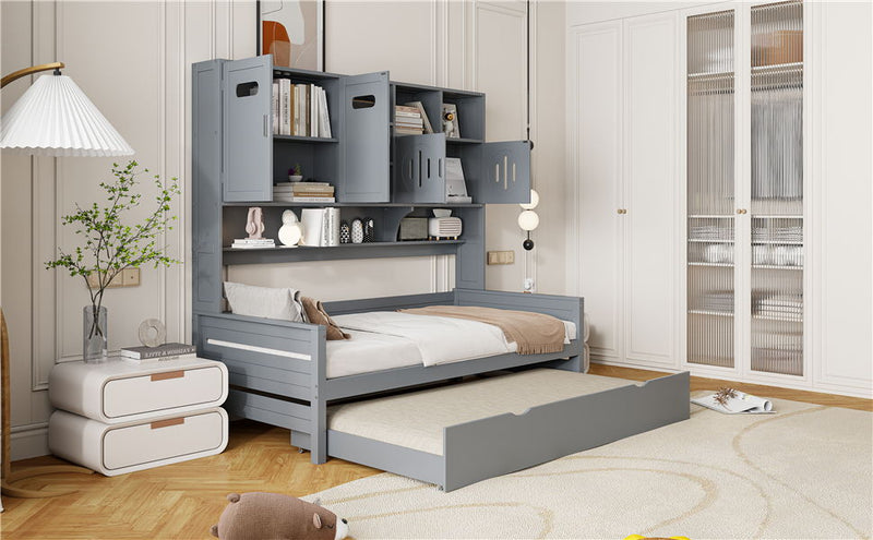 Daybed With All-In-One Cabinet And Shelf - R&R Furniture Gallery (Fountain Valley, CA)