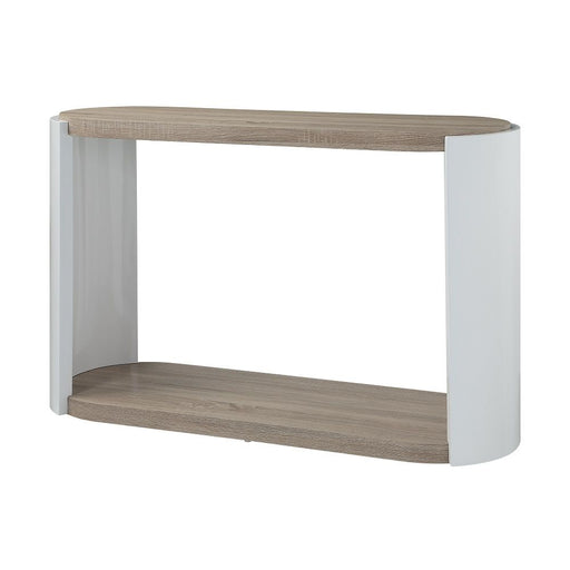 Zoma - Sofa Table - Oak & White High Gloss - R&R Furniture Gallery (Fountain Valley, CA)