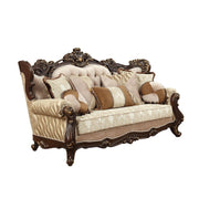 Shalisa - Sofa With 7 Pillows (Same Lv01585) - Fabric & Walnut - R&R Furniture Gallery (Fountain Valley, CA)