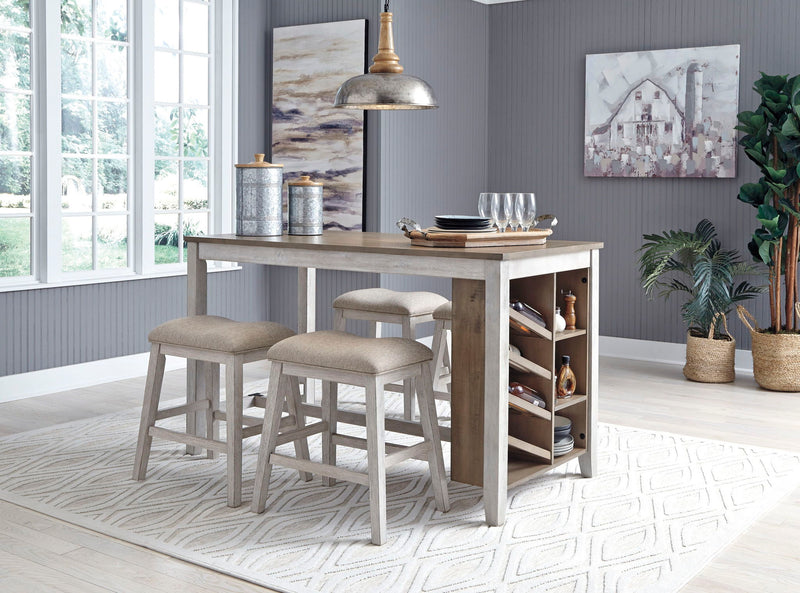 Skempton - Rectangular Counter Table With Storage Set - R&R Furniture Gallery (Fountain Valley, CA)