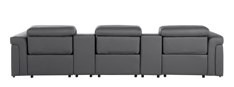 1126 - 5-Piece Modular Power Reclining Sofa In With 3 Power Recliners & Power Headrests