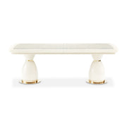 Lisbon - Double Pedestal Dining Table - Silken Matte Cream - R&R Furniture Gallery (Fountain Valley, CA)