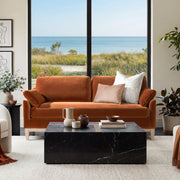 Jennifer Taylor Home Pasadena Modern Farmhouse Sofa in neutral fabric, showcasing a stylish stationary sofa with plush cushions.