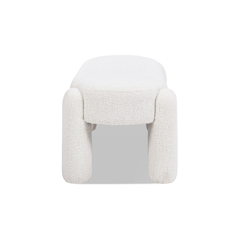 Hugo - Oval Fully Upholstered Bench - Milk Cream White - R&R Furniture Gallery (Fountain Valley, CA)