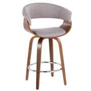 Pair of Lumi Source Vintage Mod mid-century modern fixed height counter stools with swivel and round footrest, set of two.