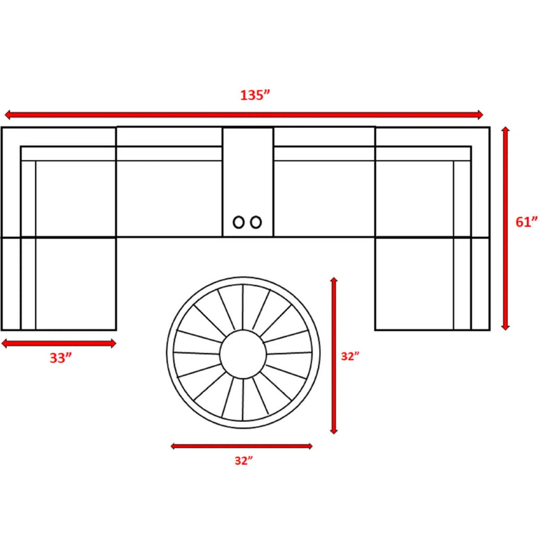 Wicker Outdoor Lounge Set With Cushions And Fire Pit - R&R Furniture Gallery (Fountain Valley, CA)