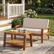 2 Piece Outdoor Conversation Set (Loveseat & Coffee Table With Water-Resistant Cushions) - R&R Furniture Gallery (Fountain Valley, CA)