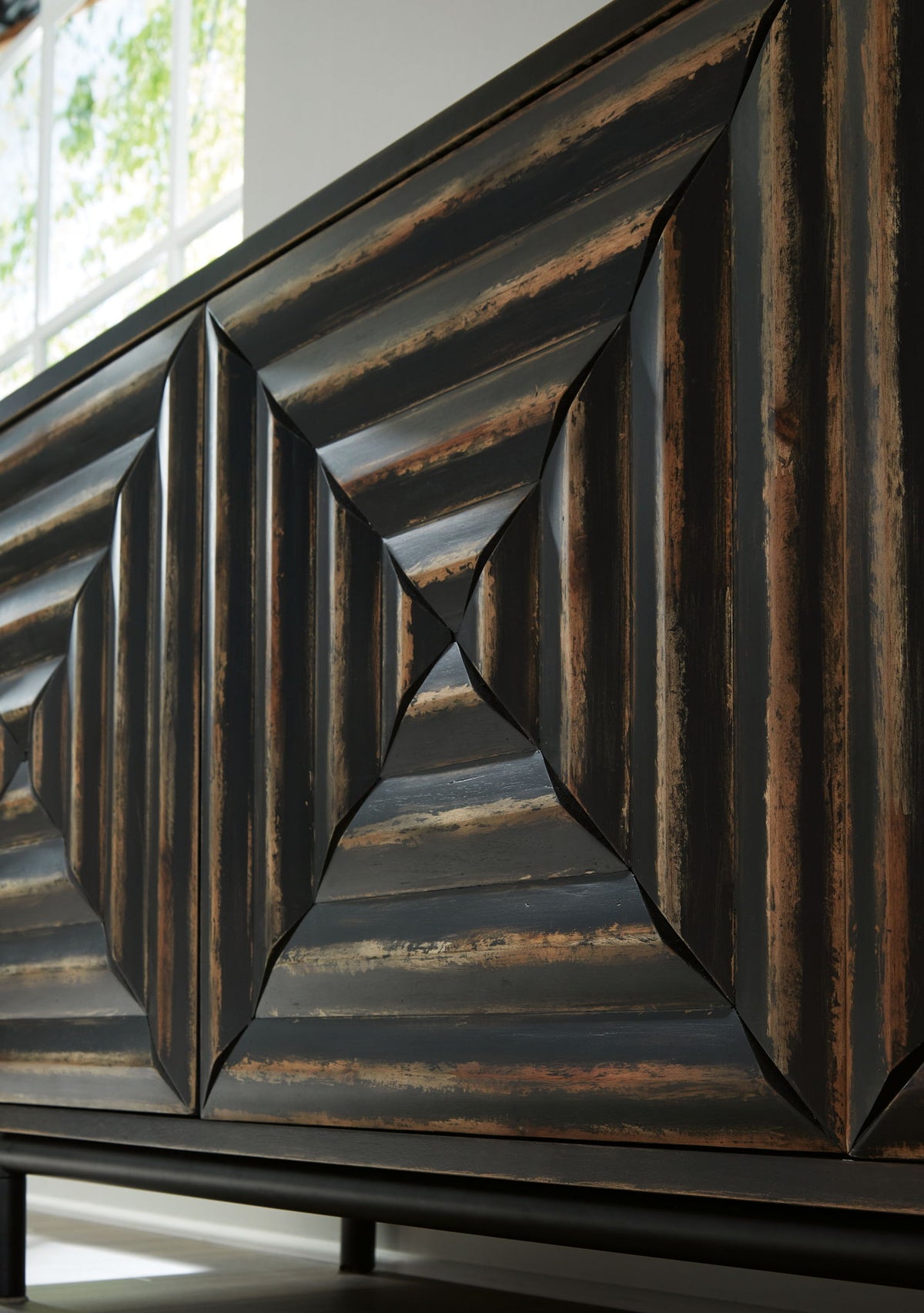 Fair Ridge - Accent Cabinet - Distressed Black - R&R Furniture Gallery (Fountain Valley, CA)