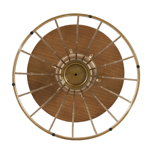 Hollow - Edge Retro Art Pine Side Table With Antique And Natural Color, Iron And Pine Construction - Antique Gold / Natural - R&R Furniture Gallery (Fountain Valley, CA)