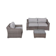 Outdoor Wicker Conversation Set With Cushions, All Weather - R&R Furniture Gallery (Fountain Valley, CA)