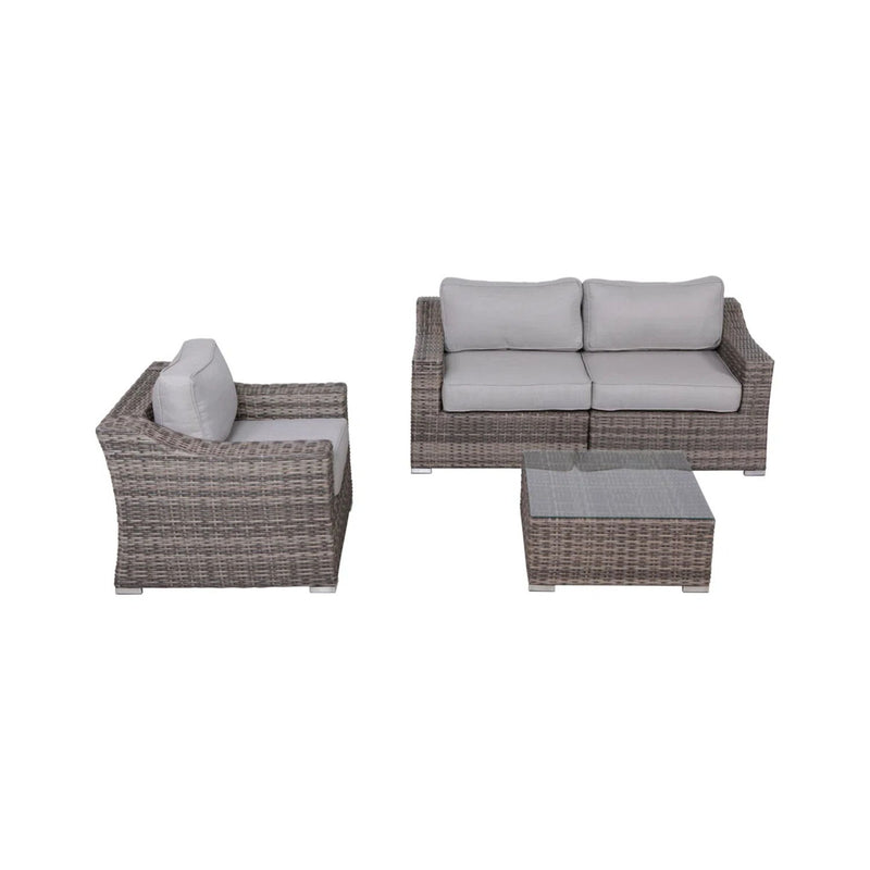 Outdoor Wicker Conversation Set With Cushions, All Weather - R&R Furniture Gallery (Fountain Valley, CA)