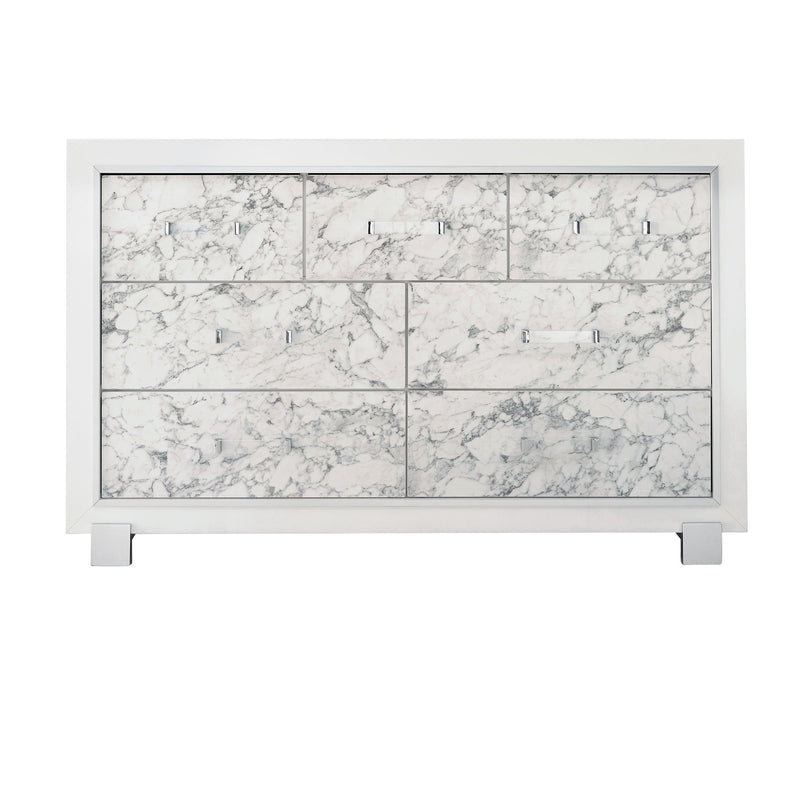 Skye - Marble Dresser - White - R&R Furniture Gallery (Fountain Valley, CA)
