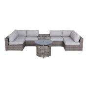 Wicker Outdoor Lounge Set With Cushions And Fire Pit - R&R Furniture Gallery (Fountain Valley, CA)