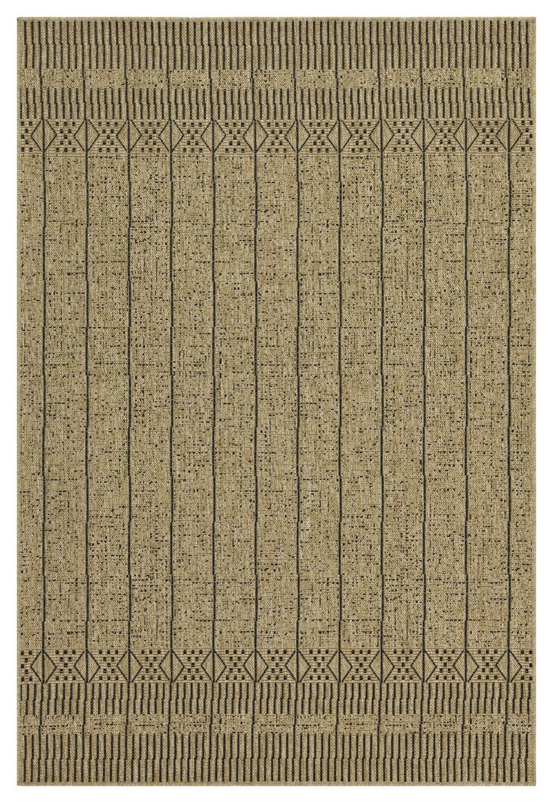 Earth - 5'3" X 7'3" Indoor, Outdoor Area Rug - Jute / Black - R&R Furniture Gallery (Fountain Valley, CA)