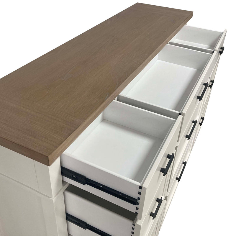 Americana Modern Bedroom - 9 Drawer Dresser - Cotton - R&R Furniture Gallery (Fountain Valley, CA)