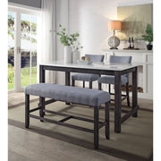 Yelena - Counter Height Bench - Fabric & Weathered Espresso - R&R Furniture Gallery (Fountain Valley, CA)