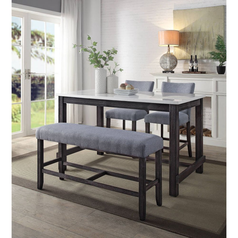 Yelena - Counter Height Bench - Fabric & Weathered Espresso - R&R Furniture Gallery (Fountain Valley, CA)