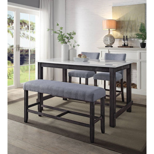Yelena - Counter Height Bench - Fabric & Weathered Espresso - R&R Furniture Gallery (Fountain Valley, CA)