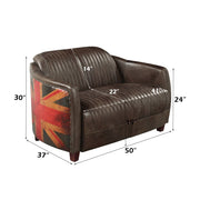 Brancaster - Loveseat - Antique Slate Top Grain Leather - R&R Furniture Gallery (Fountain Valley, CA)