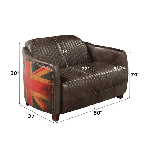 Brancaster - Loveseat - Antique Slate Top Grain Leather - R&R Furniture Gallery (Fountain Valley, CA)