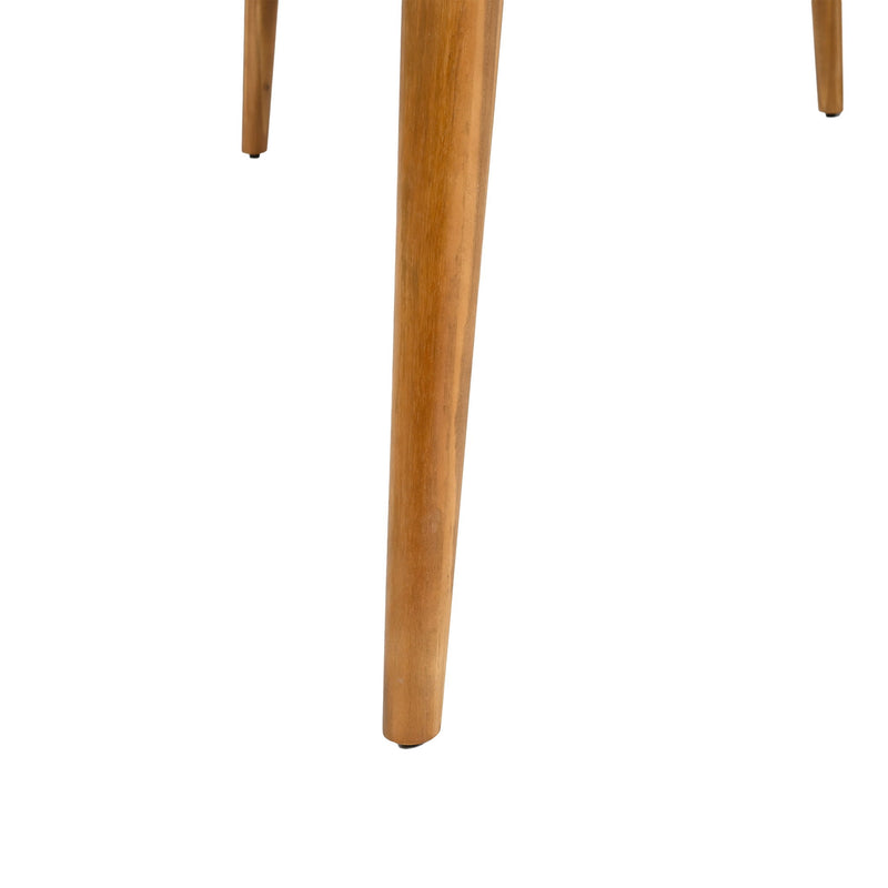 7 Piece Patio Dining Set, Slatted Table & 6 Chairs For Patio Garden - Mocha / Teak