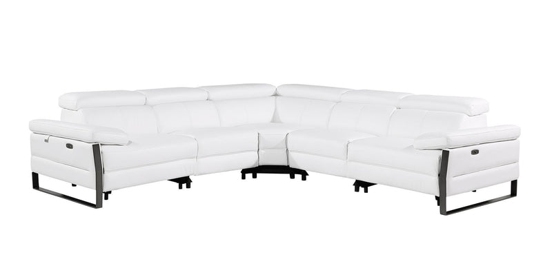 1246 - 5-Piece L-Shaped Modular Power Reclining Sectional With Power Headrests