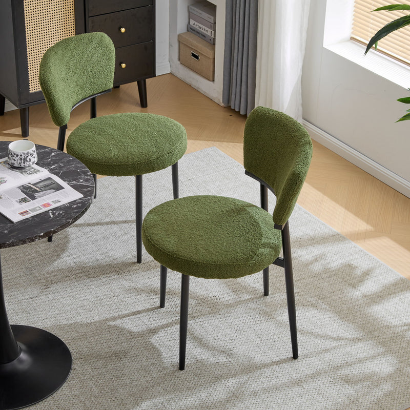 Upholstered Dining Chair (Set of 2) - Green Fabric - R&R Furniture Gallery (Fountain Valley, CA)