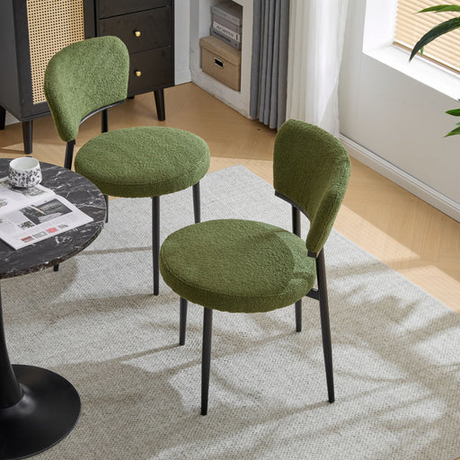 Upholstered Dining Chair (Set of 2) - Green Fabric - R&R Furniture Gallery (Fountain Valley, CA)