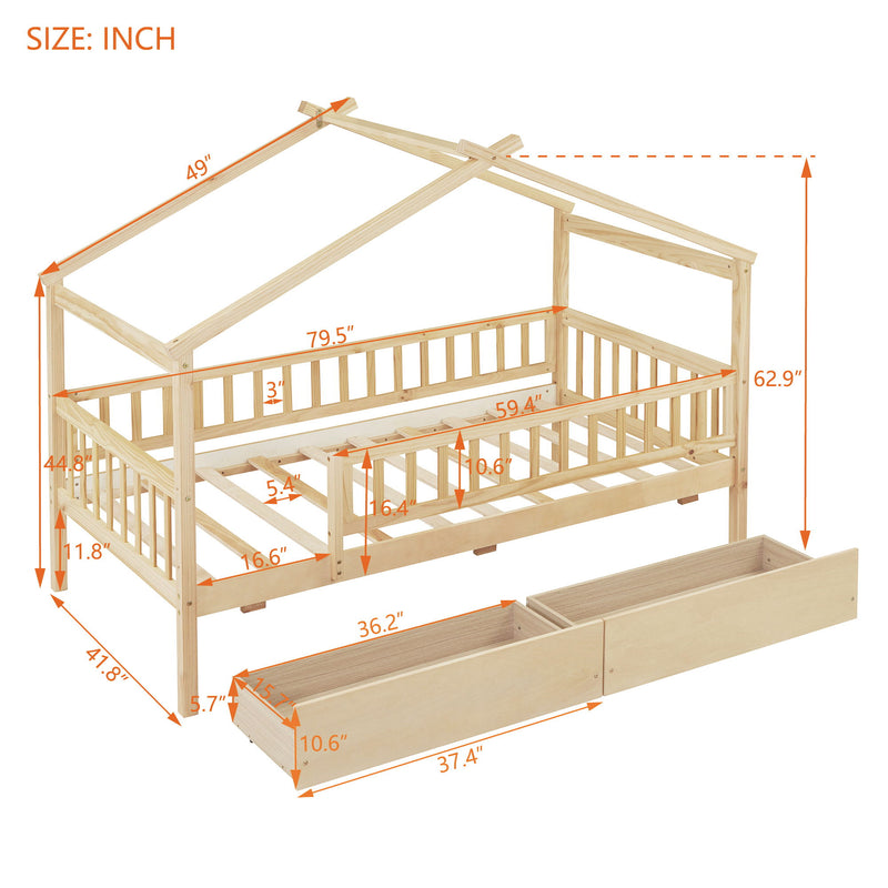 House Bed With 2 Drawers - R&R Furniture Gallery (Fountain Valley, CA)