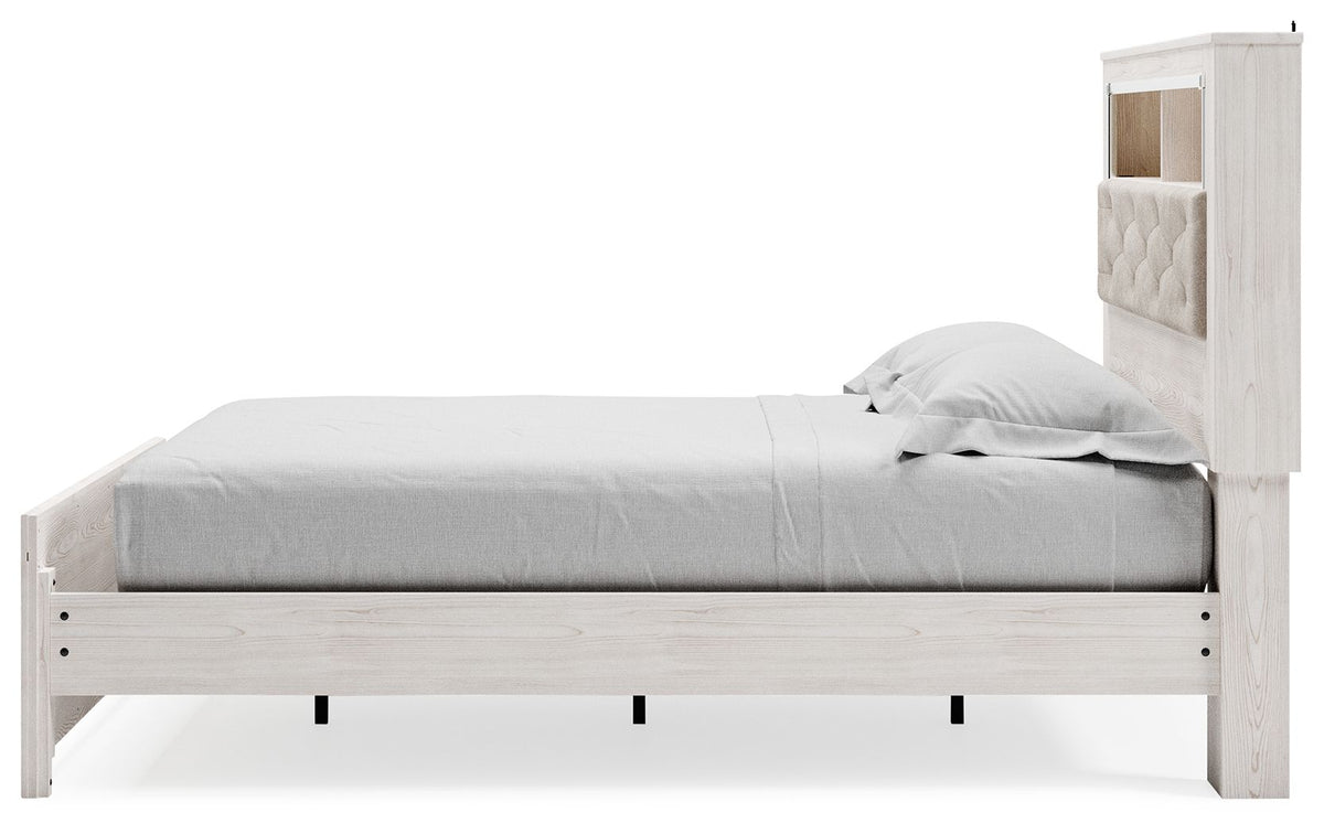 Altyra - Queen Panel Bookcase Bed With Roll Slats - White - R&R Furniture Gallery (Fountain Valley, CA)