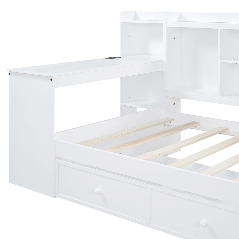 Daybed With 3 Drawers USB Ports And Desk - R&R Furniture Gallery (Fountain Valley, CA)