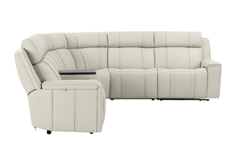 Sausalito - 6 Piece Modular Zero Gravity Power Reclining Sectional With Power Adjustable Headrests - Platinum Envy