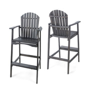 Outdoor Acacia Wood Adirondack Barstools (Set of 2) - R&R Furniture Gallery (Fountain Valley, CA)