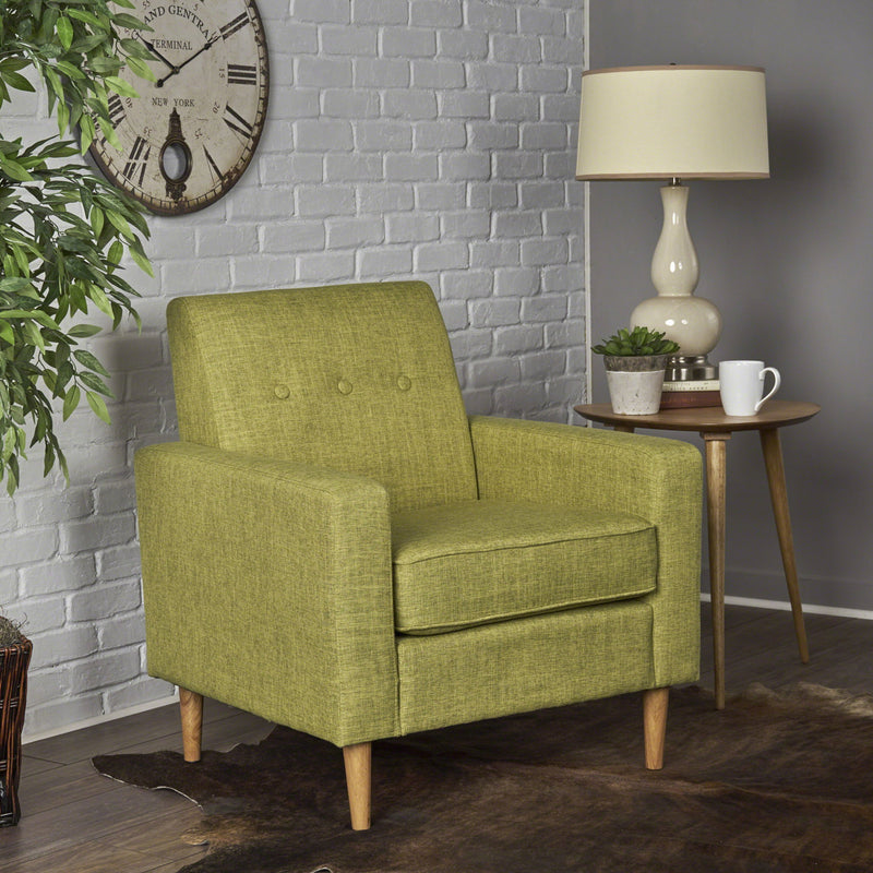 Nebulize - Upholstered Fabric Club Chair With Button Tufted And Square Off Arm And Back - R&R Furniture Gallery (Fountain Valley, CA)